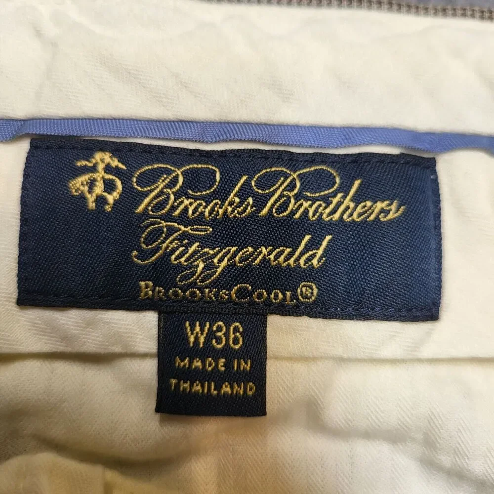 BROOKS BROTHERS Fitzgerald Pants Mens 33x28 Wool Blend Micro Houndstooth